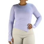 تیشرت زنانه یقه گرد آستین دار بغل چاکدار نانو کد 183