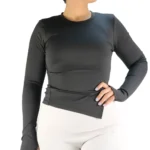 تیشرت زنانه یقه گرد آستین دار بغل چاکدار نانو کد 183 - Image 5