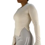 تیشرت زنانه یقه گرد آستین دار بغل چاکدار نانو کد 183 - Image 9