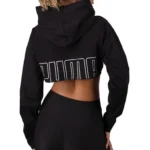 پشت کراپ زنانه پوما 5764 مشکی با نوشته بزرگ PUMA