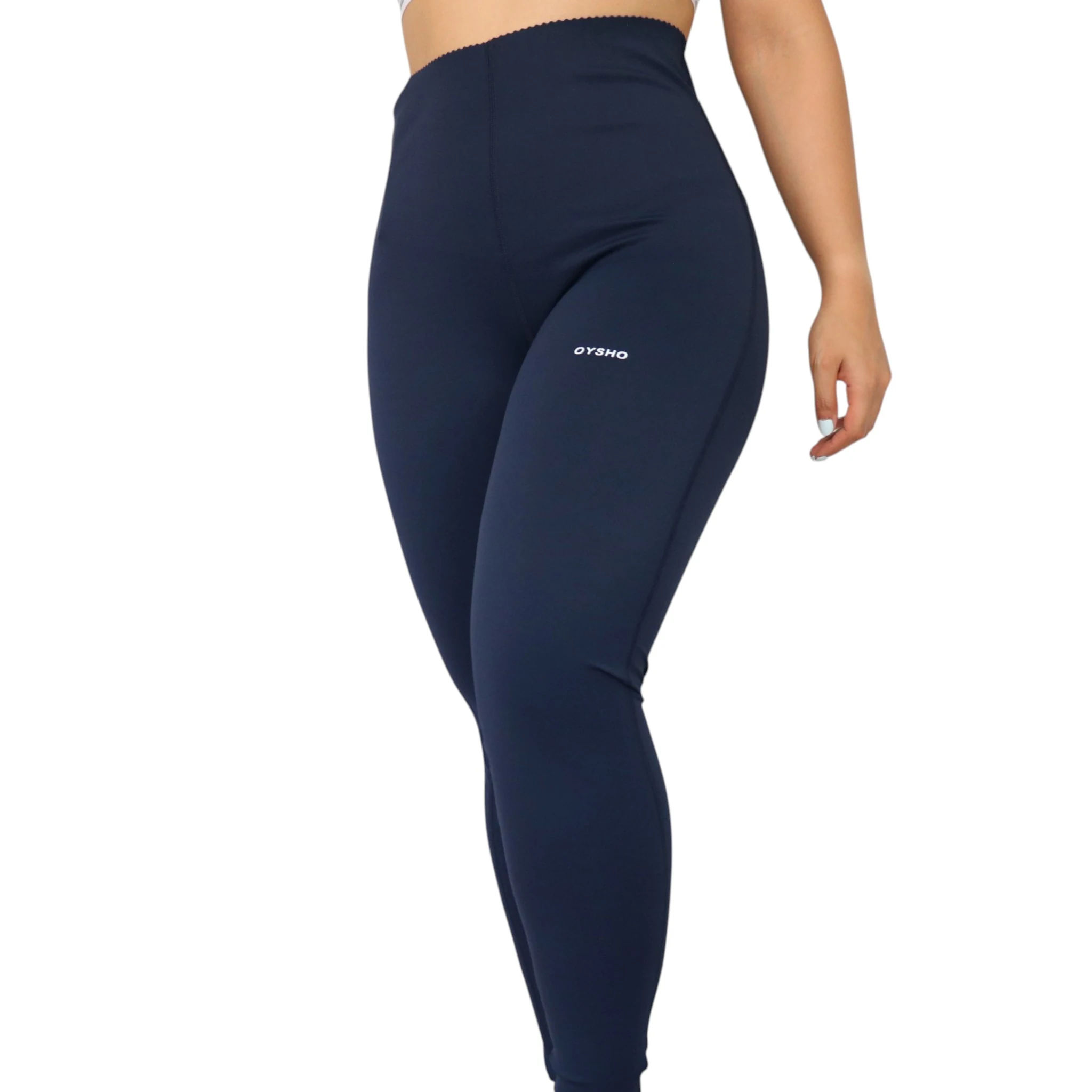 womens-oysho-step-waist-laser-sports-leggings-na39-navy-back لگ ورزشی زنانه اویشو کمر استپ دار NA39 رنگ سرمهای نمای پشت