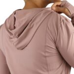 سویشرت زنانه نانو تنفسی آدیداس A7104 صورتی جزئیات کلاه از پشت