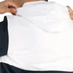 ست سویشرت و شلوار مردانه گورتکس نایکی 99085 سفید-سرمه‌ای جزئیات پشت کلاه