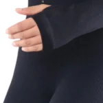 اورال سرهم ورزشی آستین بلند جلو زیپدار 27974 رنگ مشکی، جزئیات جای انگشت آستین